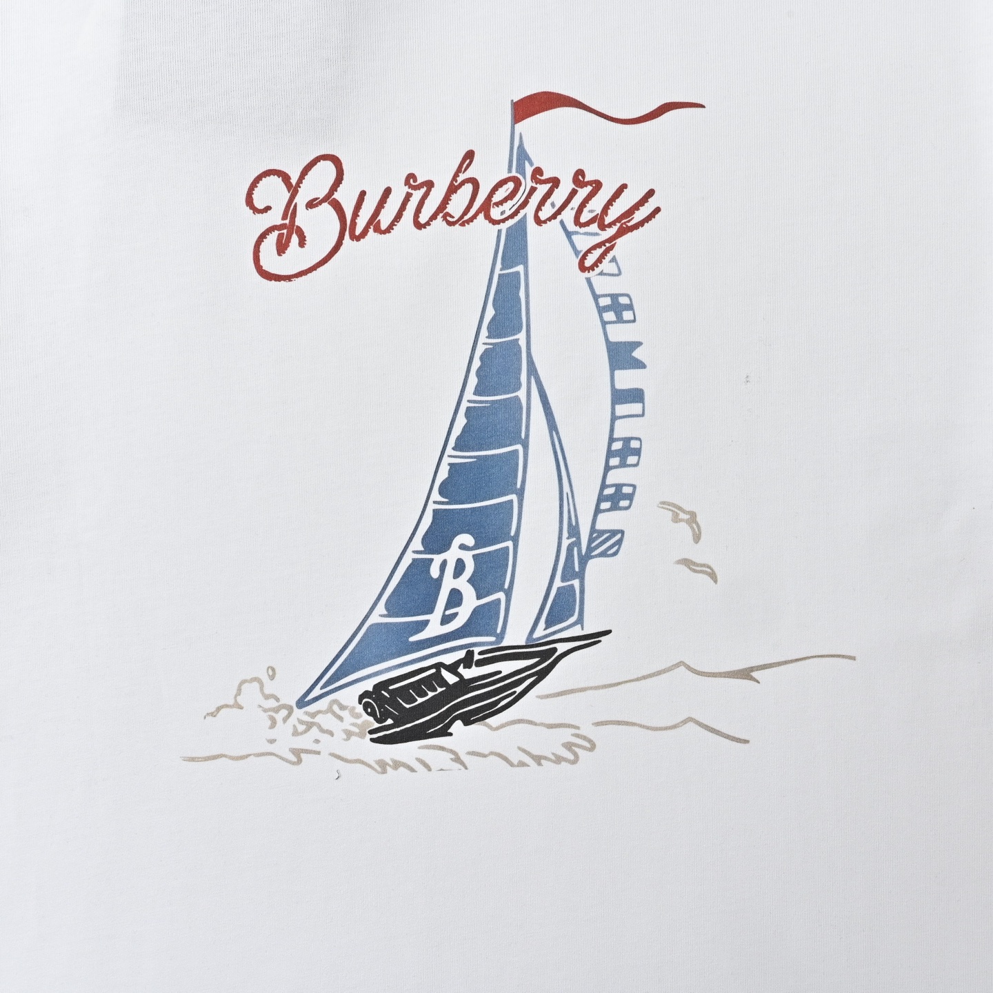 Burberry巴宝莉 SS25 棉质帆船图案圆领短袖