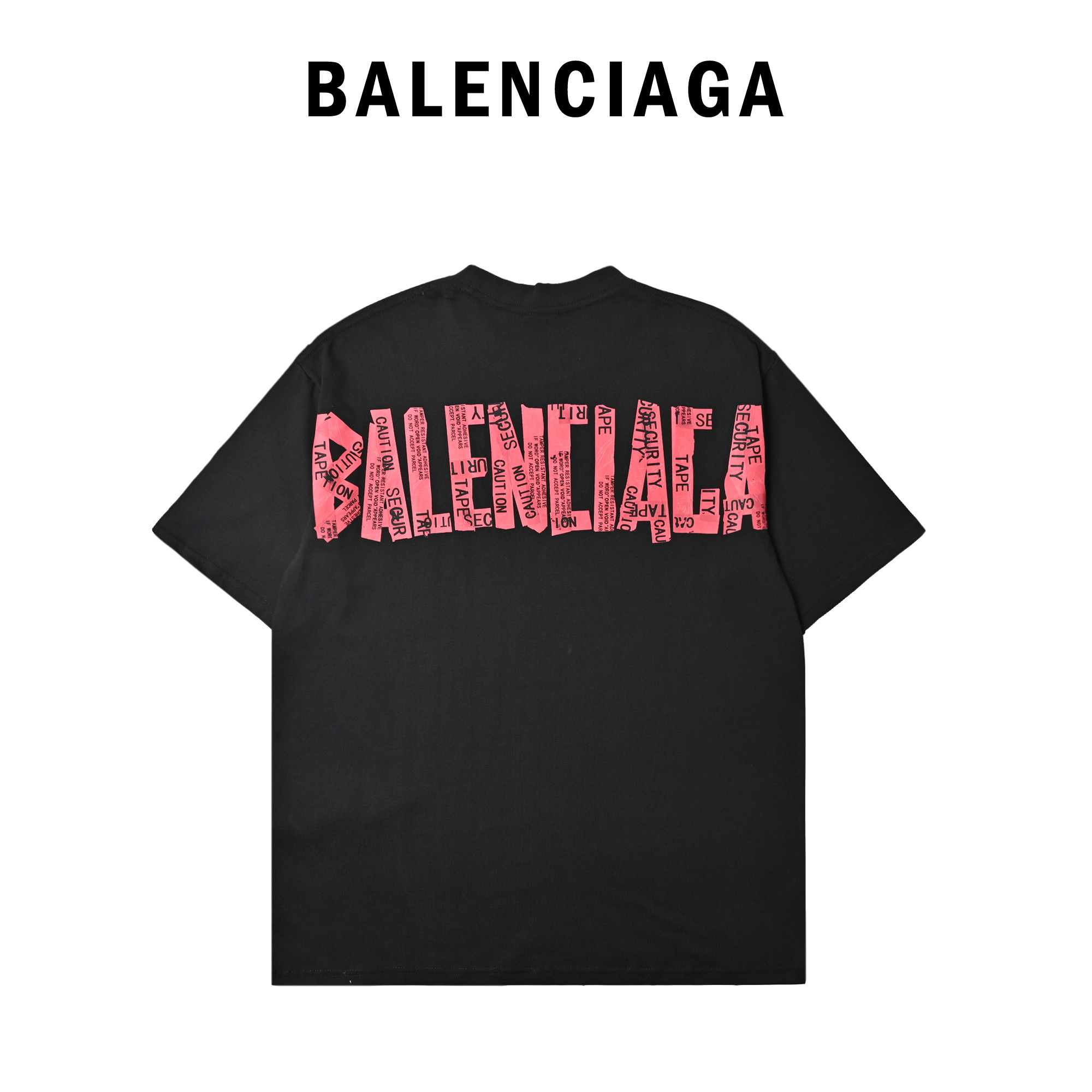 Balenciga/巴黎世家 后胶带字母圆领短袖T恤-Chinese UA Cheap High Quatity Brand Clothes Bags handbags Sneakers wholesale wholesaler seller from China Factory suppliers Fashion Clothing Shoes best Quality Beautiful Price Balenciga/巴黎世家 后胶带字母圆领短袖T恤