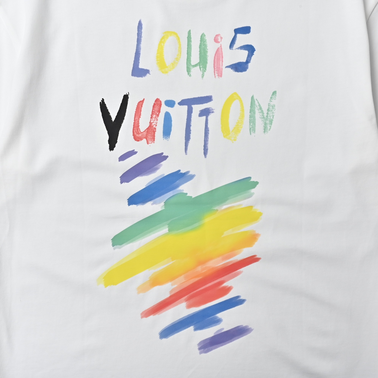 Louis Vuitton/LV 路易威登 25ss 彩绘涂鸦大logo印花短袖T恤 黑色 白色