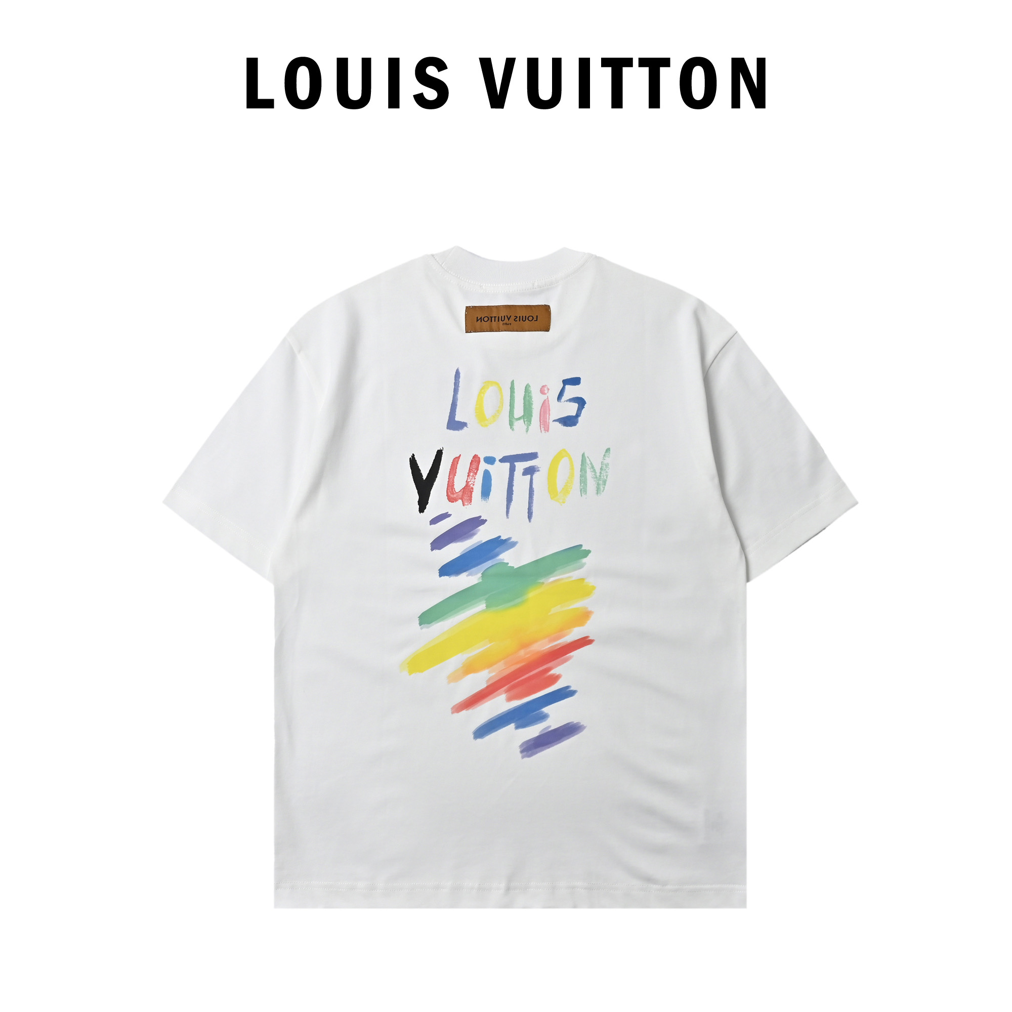 Louis Vuitton/LV 路易威登 25ss 彩绘涂鸦大logo印花短袖T恤 黑色 白色