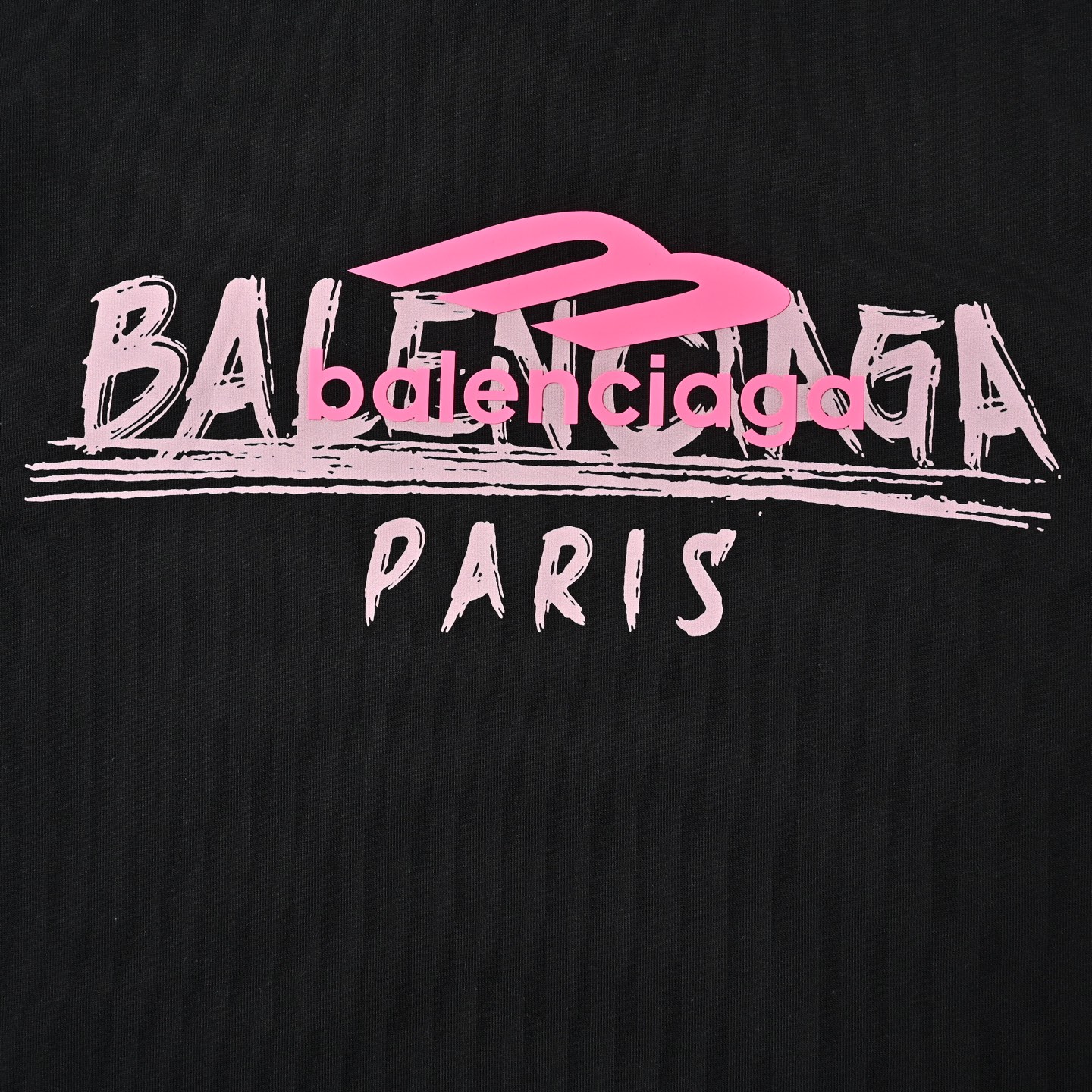 Balenciaga/巴黎世家 粉色字母印花短袖T恤