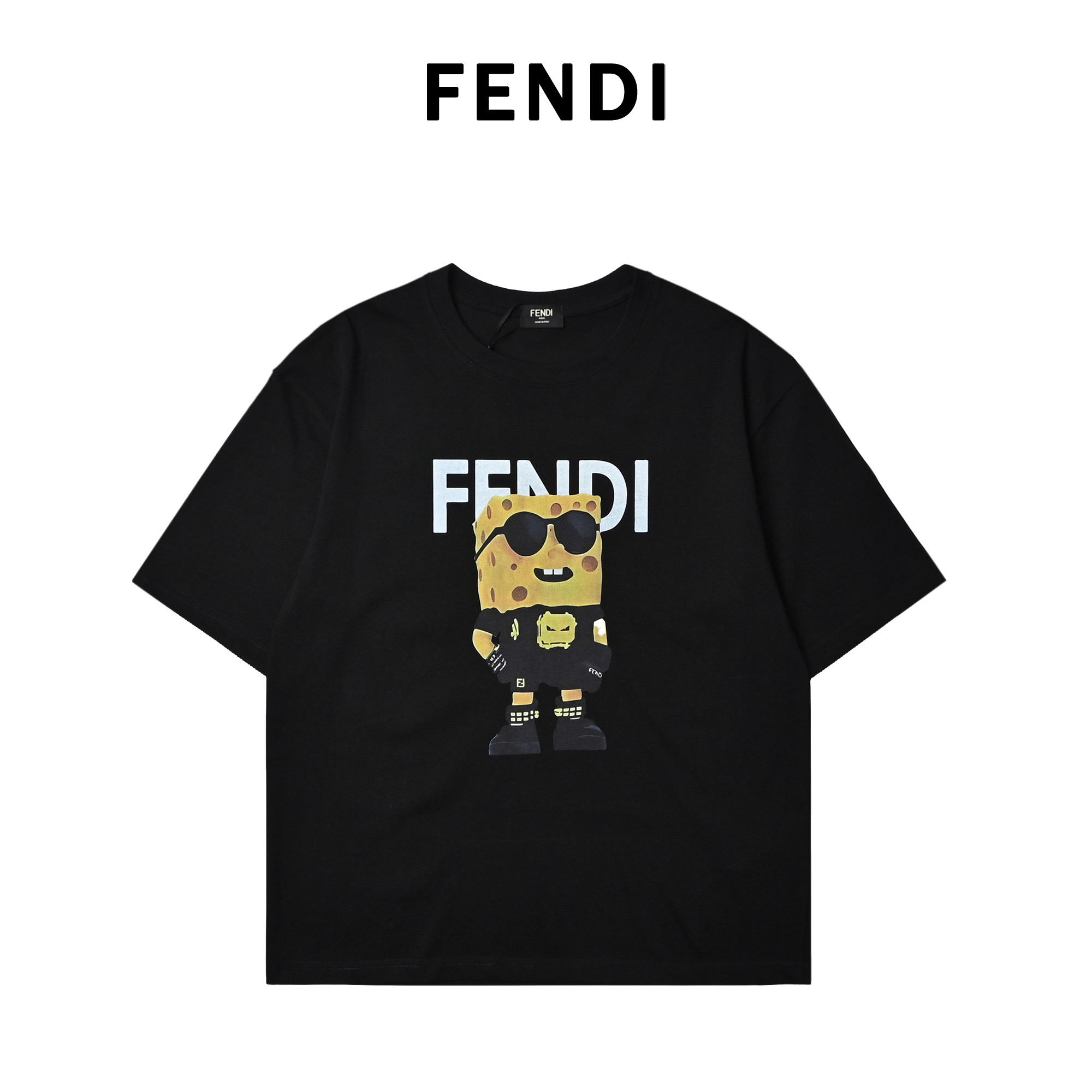 Fendi 芬迪 2025夏季新款 奶酪特工印花短袖T恤