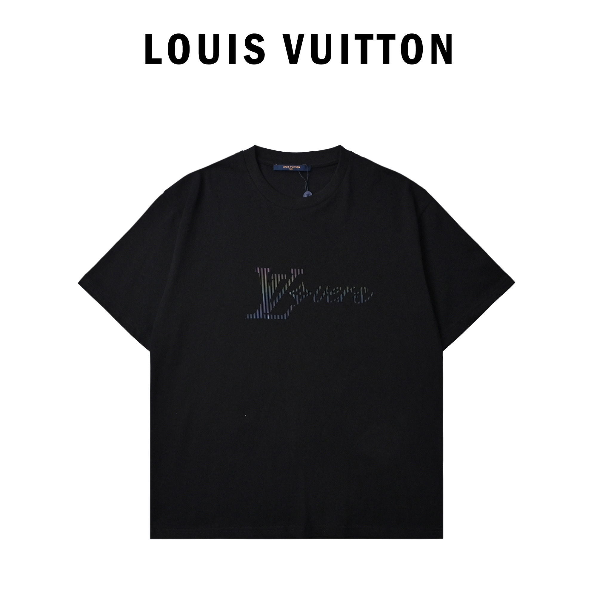 Louis Vuitton 路易威登 镭射虹彩竖纹印花短袖T恤