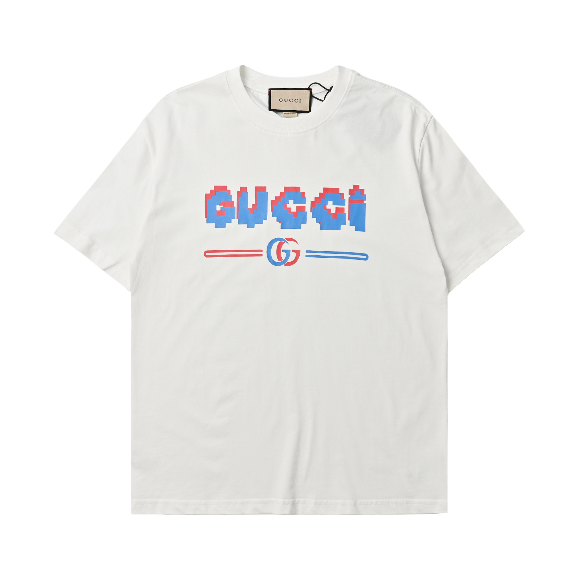 Gucci 古驰 数码字母logo高克重印花短袖T恤