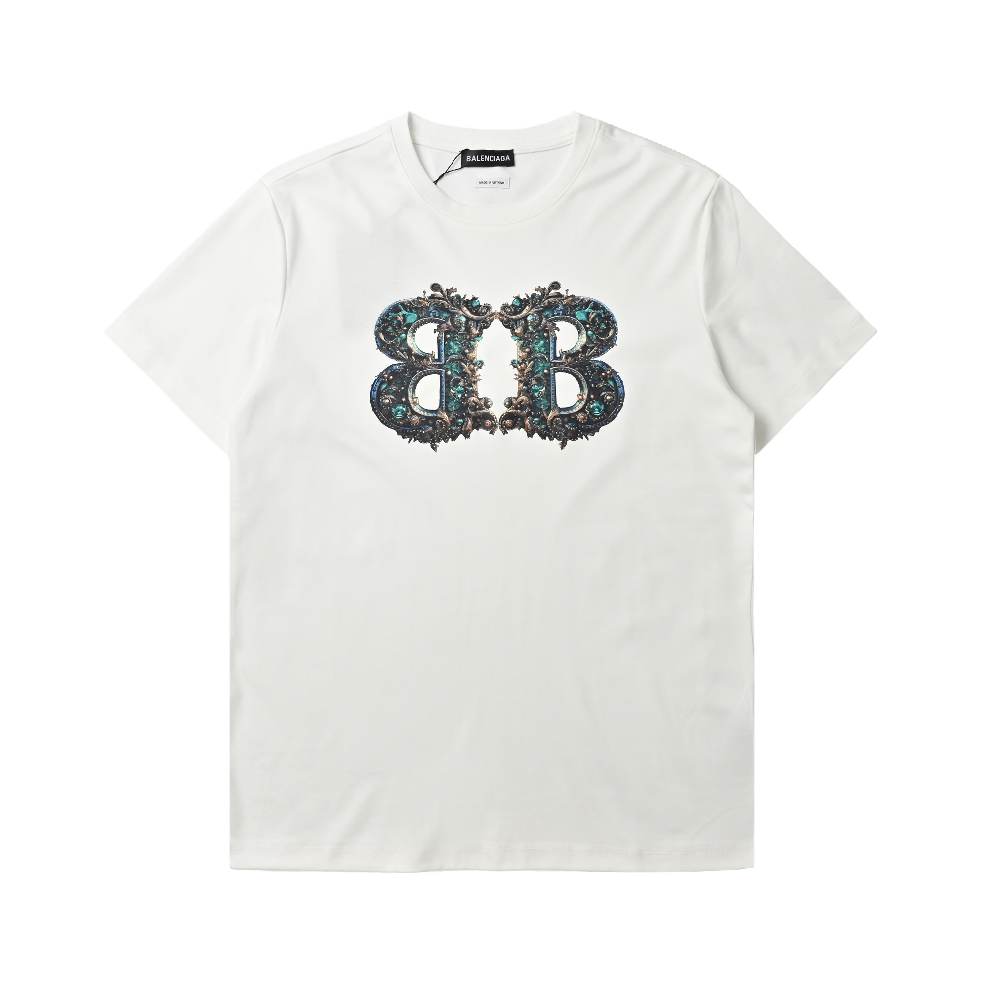 Balenciaga 巴黎世家 2025新款 镶钻图腾短袖T恤 巴黎世家2025新款T恤