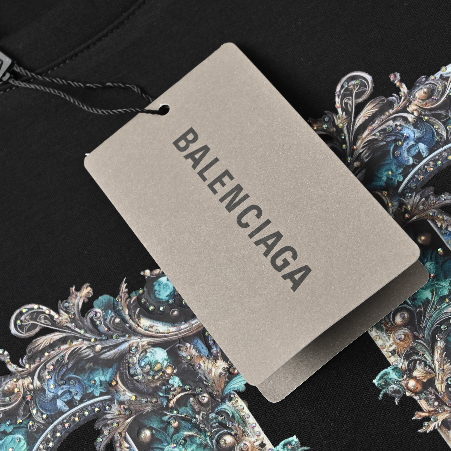 Balenciaga 巴黎世家 2025新款 镶钻图腾短袖T恤