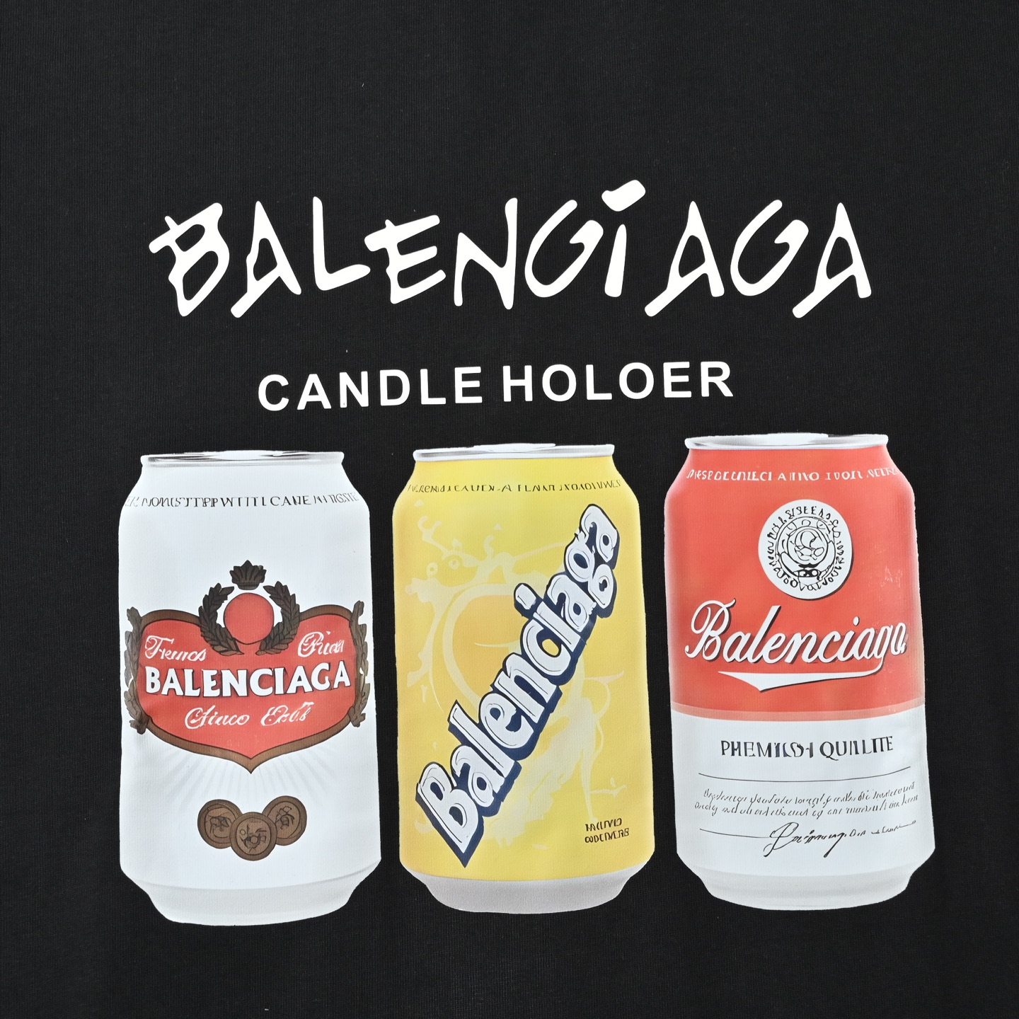 BALENCIAGA 巴黎世家 易拉罐字母印花短袖T恤 Logo标识印花