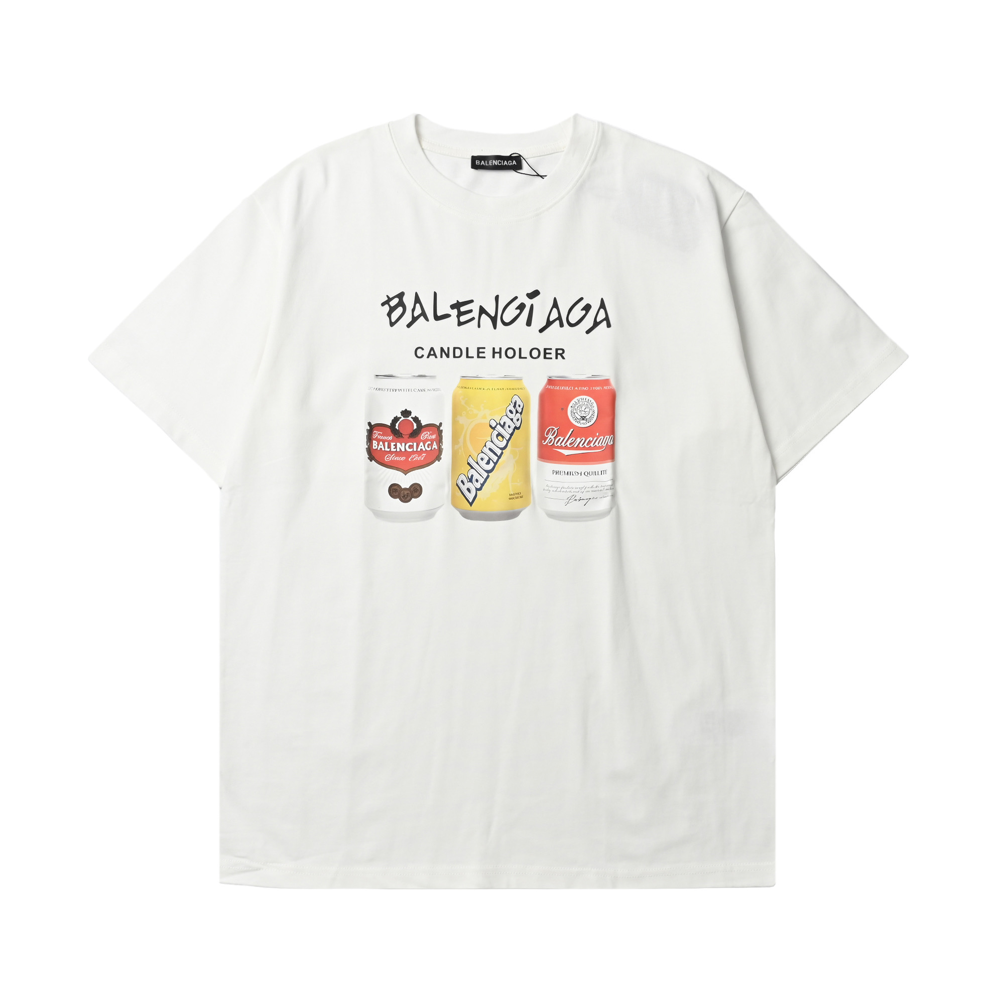 BALENCIAGA 巴黎世家 易拉罐字母印花短袖T恤 Logo标识印花-Chinese UA Cheap High Quatity Brand Clothes Bags handbags Sneakers wholesale wholesaler seller from China Factory suppliers Fashion Clothing Shoes best Quality Beautiful Price BALENCIAGA 巴黎世家 易拉罐字母印花短袖T恤 Logo标识印花