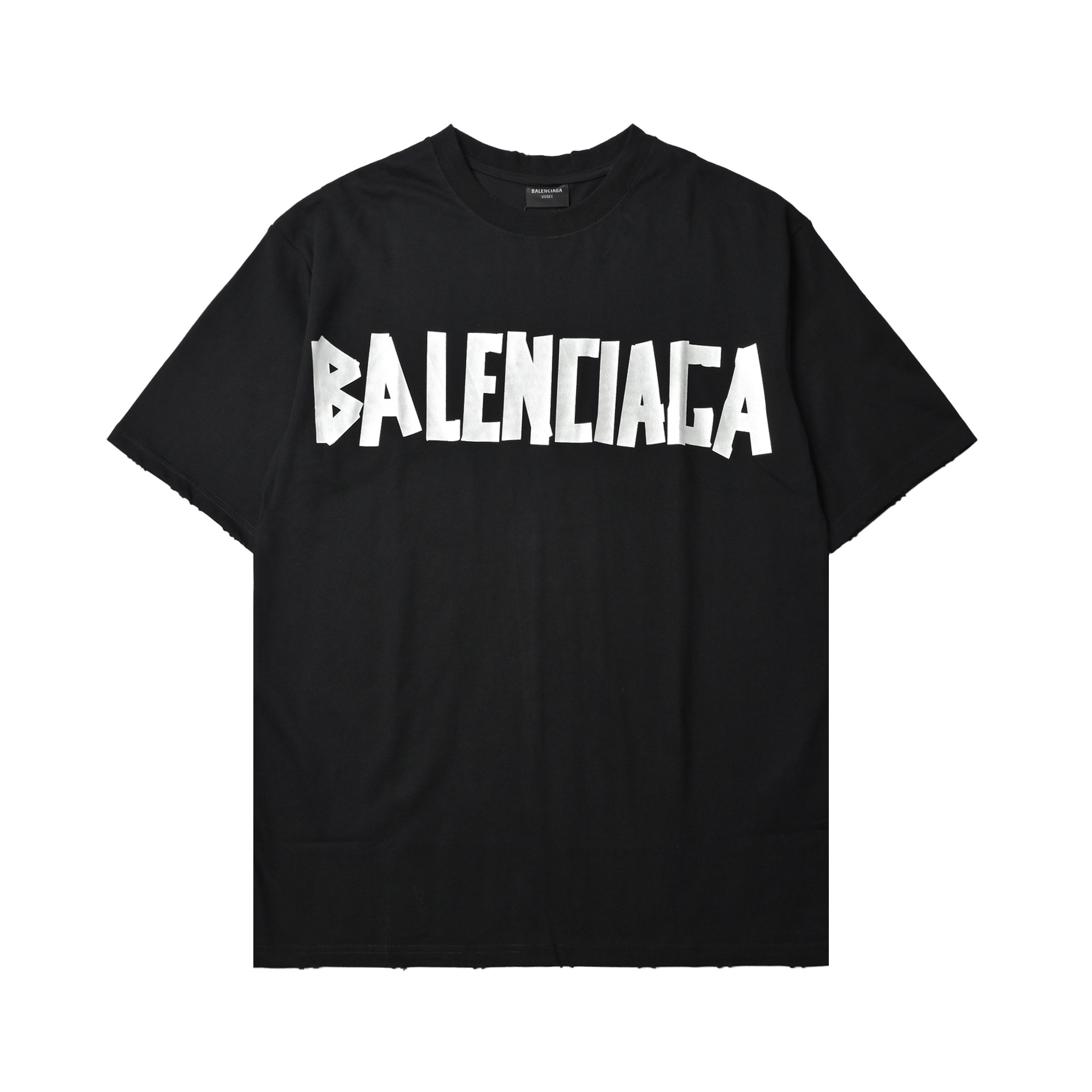 Balenciaga 巴黎世家 银白胶带短袖T恤