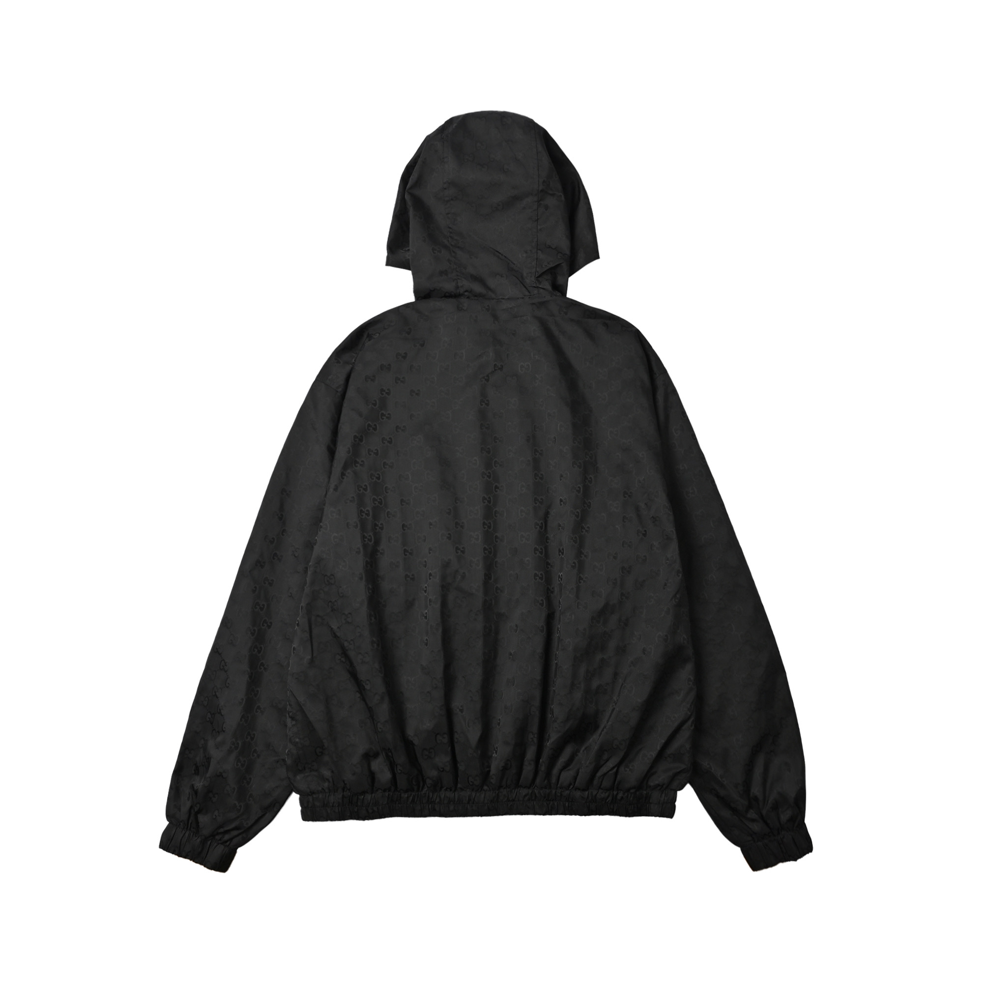 Gucci 古驰 满印连帽休闲夹克外套 轻质GG尼龙提花 领口织带