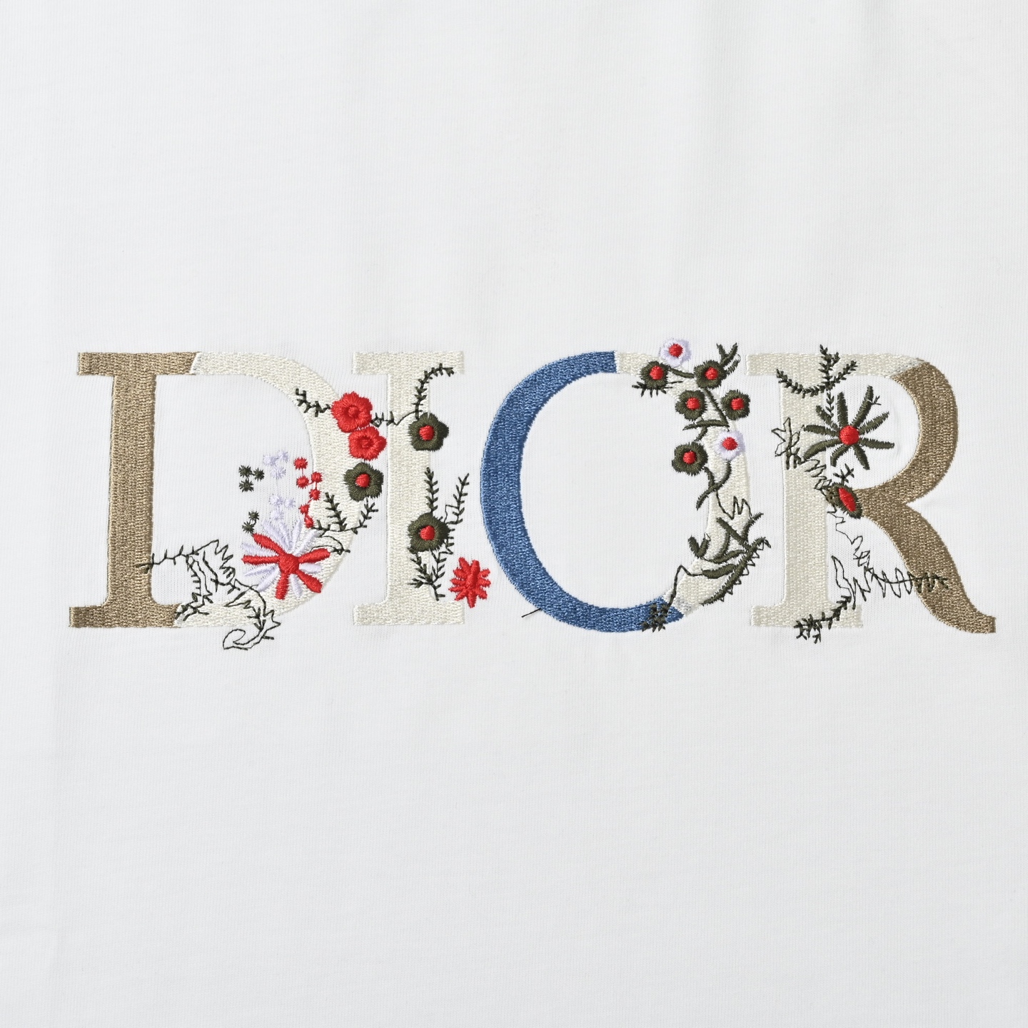Dior 迪奥 花卉绣花短袖T恤 最新款dior彩色绣花款 最高品质绣花后+印花