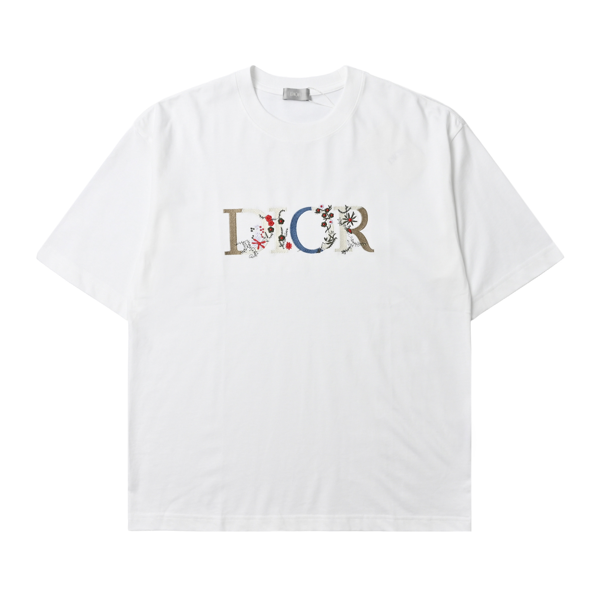 Dior 迪奥 花卉绣花短袖T恤 最新款dior彩色绣花款 最高品质绣花后+印花