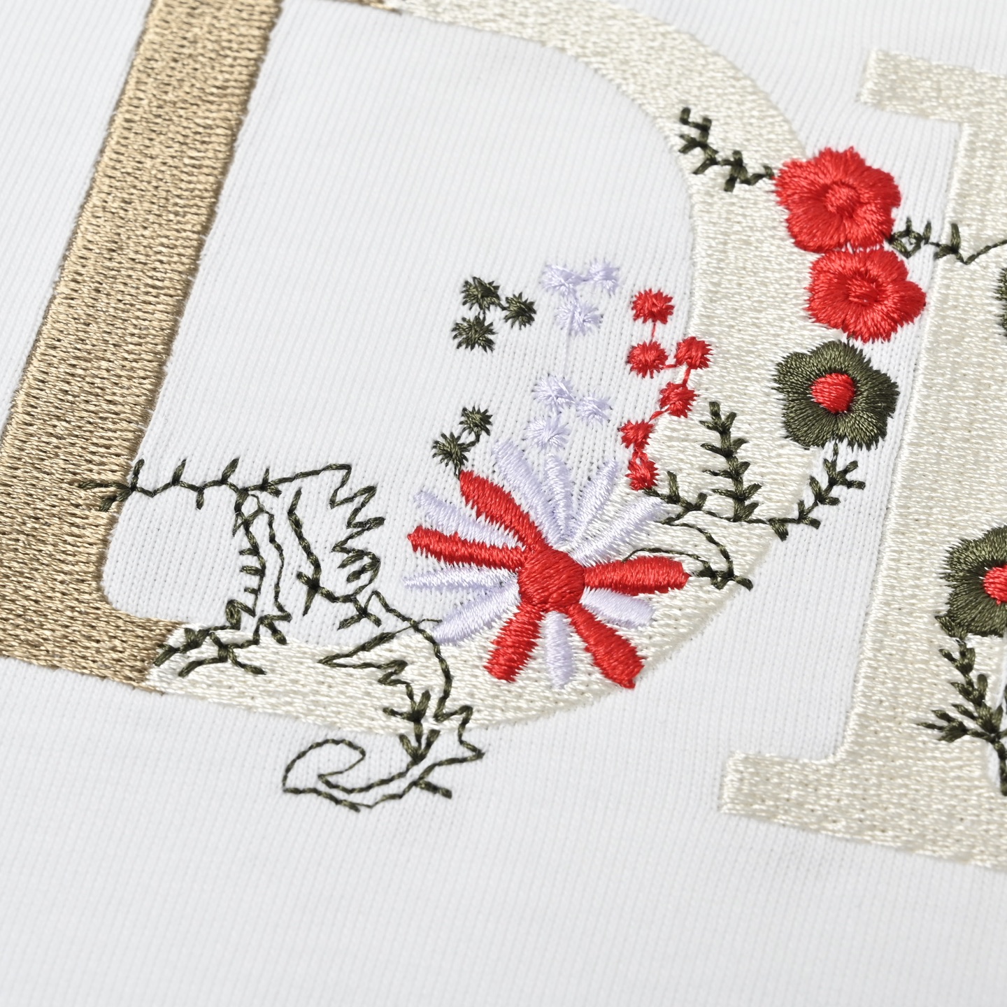 Dior 迪奥 花卉绣花短袖T恤 最新款dior彩色绣花款 最高品质绣花后+印花