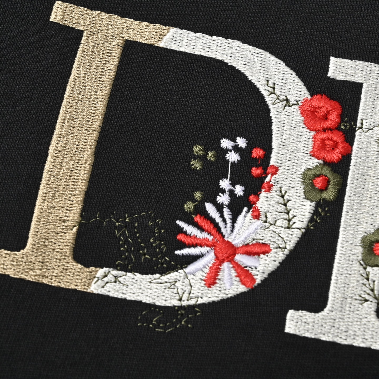 Dior 迪奥 花卉绣花短袖T恤
