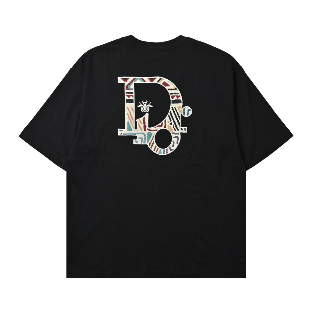 Dior 迪奥 花卉刺绣字母短袖T恤 经典的胸前大立体刺绣LOGO