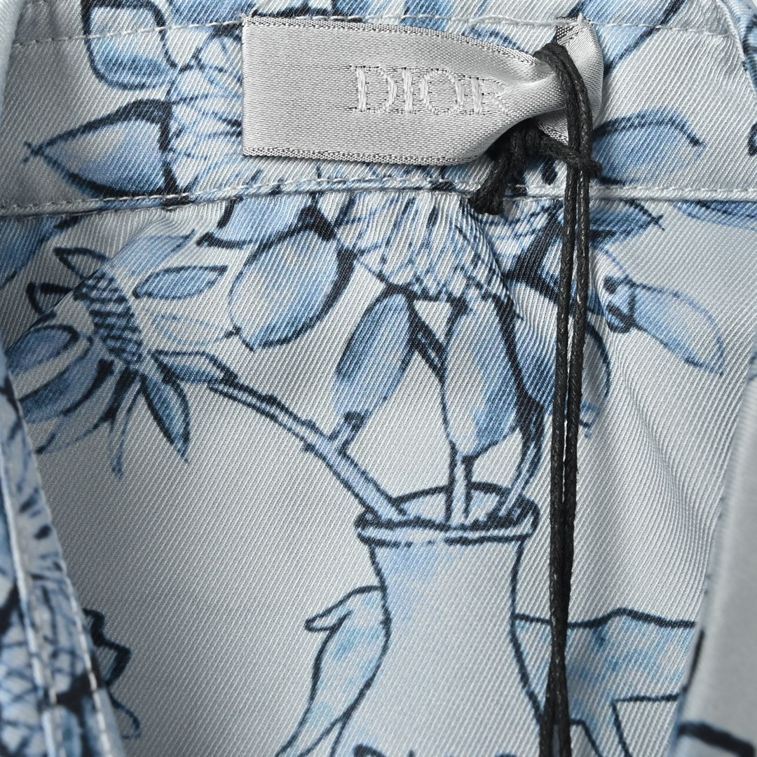 Dior&hylton nel联名 淡蓝色提花短袖衬衫