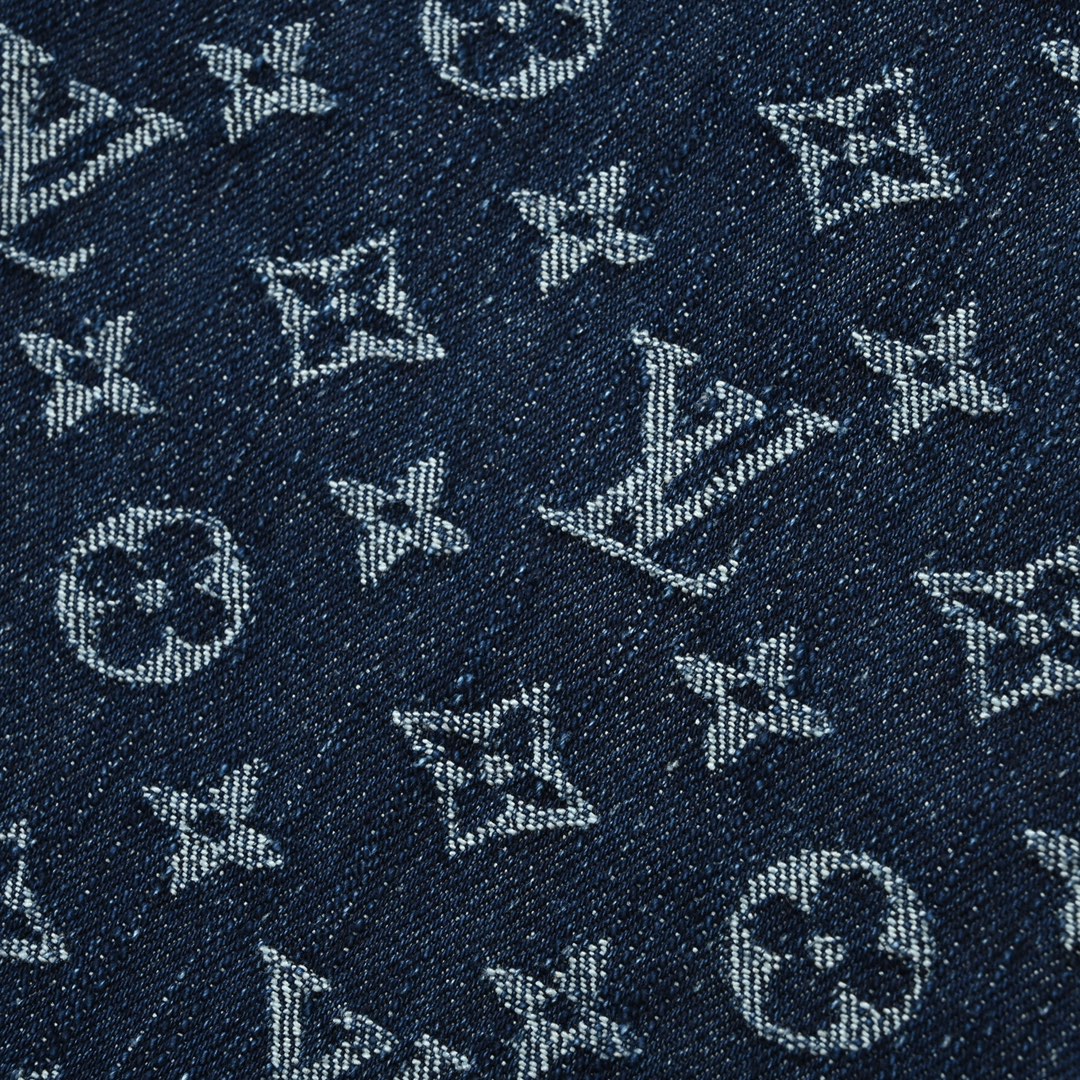 Louis Vuitton 2025SS 经典满印套装牛仔短裤 重工款提花牛仔短裤