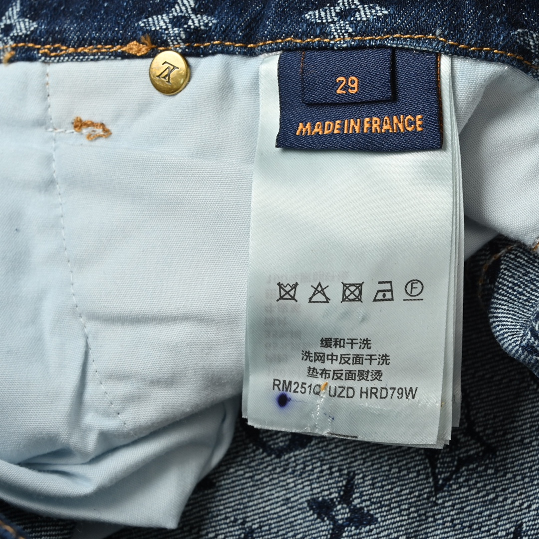Louis Vuitton 2025SS 经典满印套装牛仔短裤 重工款提花牛仔短裤