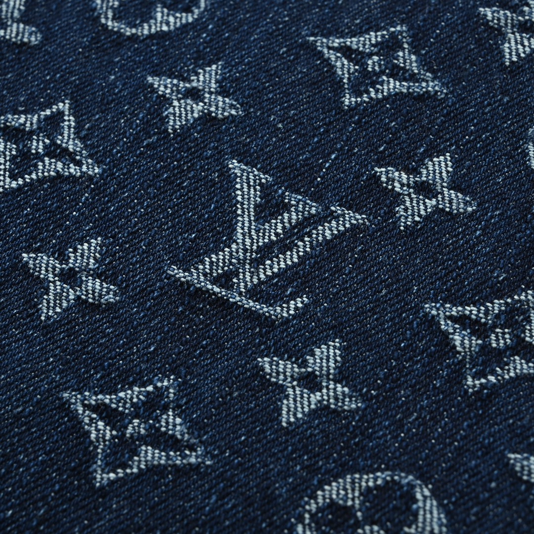 Louis Vuitton 2025SS 经典满印套装牛仔短袖外套 重工款提花牛仔短袖外套