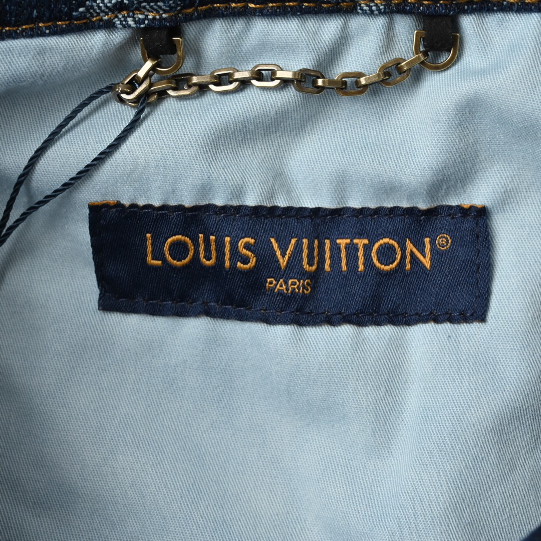 Louis Vuitton 2025SS 经典满印套装牛仔短袖外套 重工款提花牛仔短袖外套
