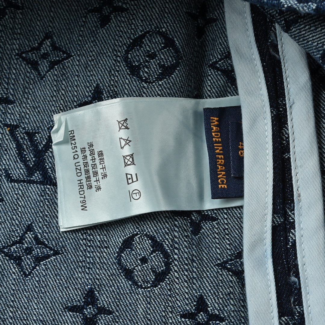 Louis Vuitton 2025SS 经典满印套装牛仔短袖外套 重工款提花牛仔短袖外套