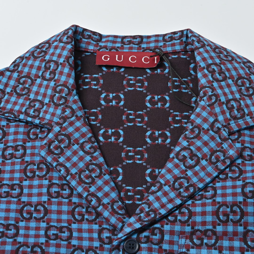 Gucci 古驰 2025SS 双G提花满印套装短袖外套 双G提花短袖外套