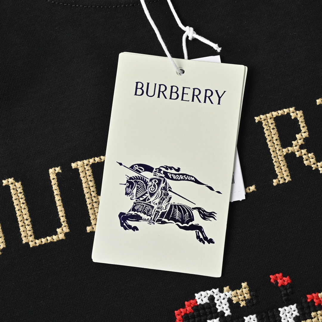 Burberry 巴宝莉 25新款短袖 十字绣骑士刺绣短袖T恤