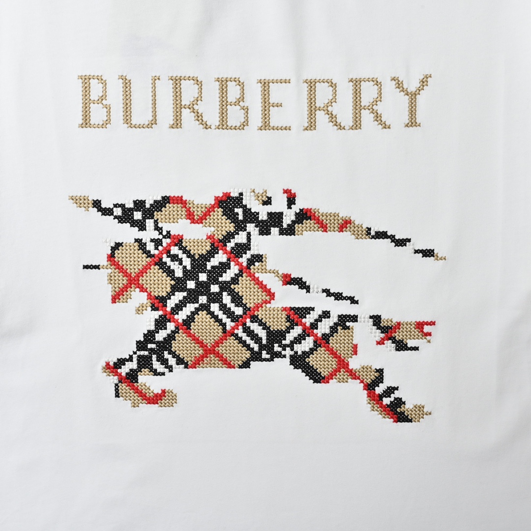 Burberry 巴宝莉 25新款短袖 十字绣骑士刺绣短袖T恤