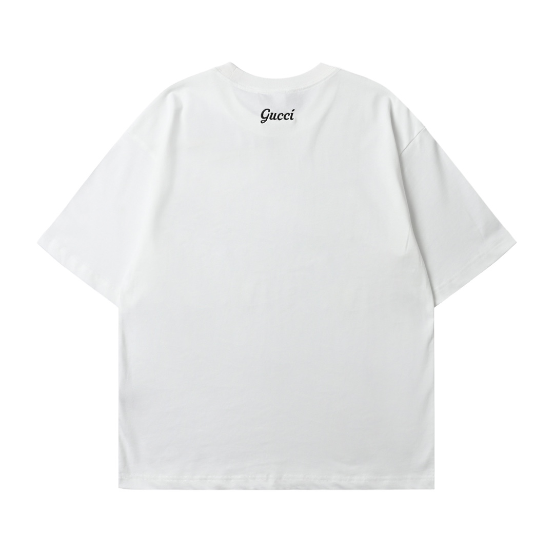 Gucci 古驰 简约字母刺绣logo图案短袖-Chinese UA Cheap High Quatity Brand Clothes Bags handbags Sneakers wholesale wholesaler seller from China Factory suppliers Fashion Clothing Shoes best Quality Beautiful Price Gucci 古驰 简约字母刺绣logo图案短袖