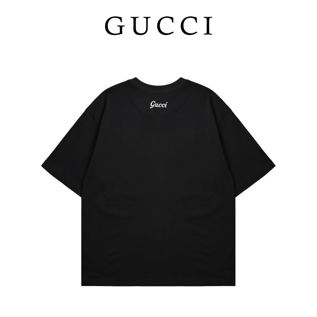 Gucci 古驰 简约字母刺绣logo图案短袖