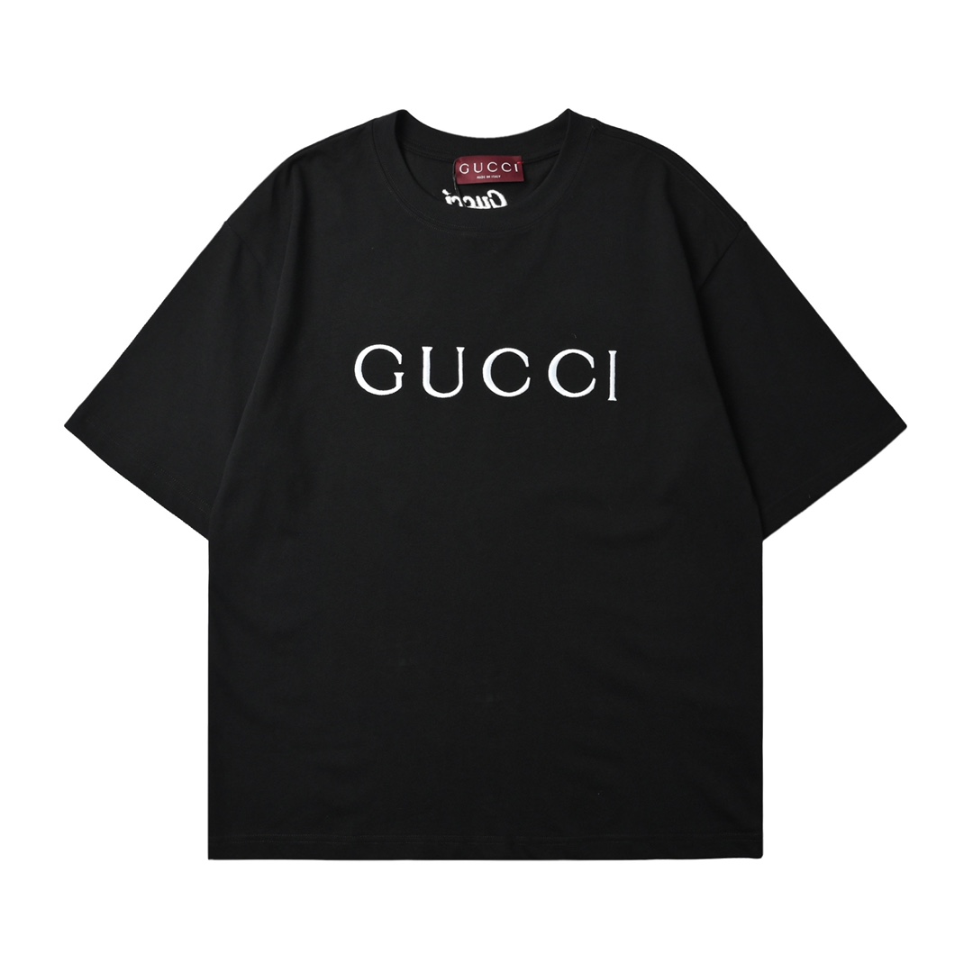 Gucci 古驰 简约字母刺绣logo图案短袖