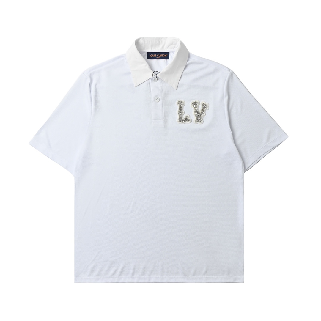 Louis Vuitton 路易威登 串珠水钻绣片polo衫