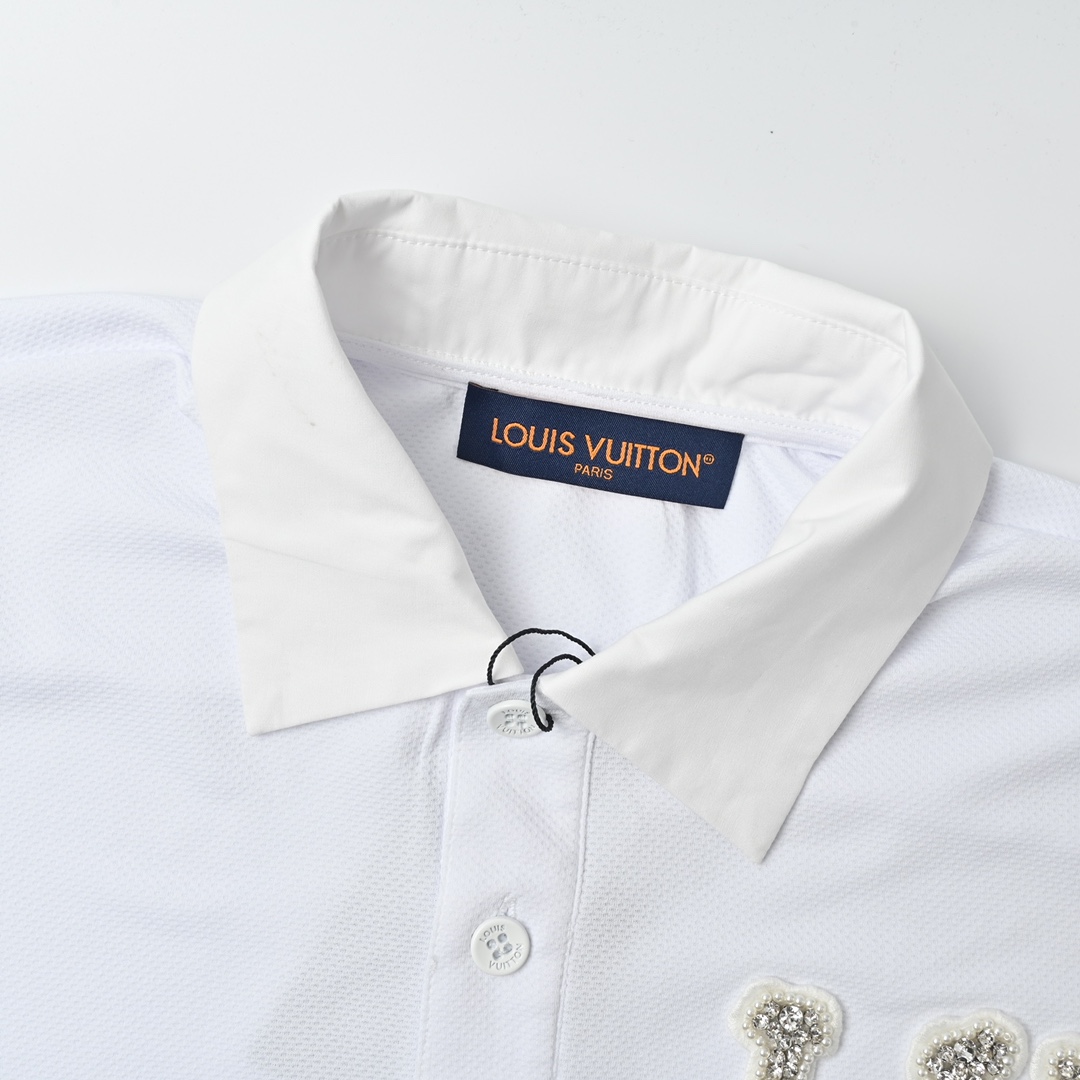 Louis Vuitton 路易威登 串珠水钻绣片polo衫