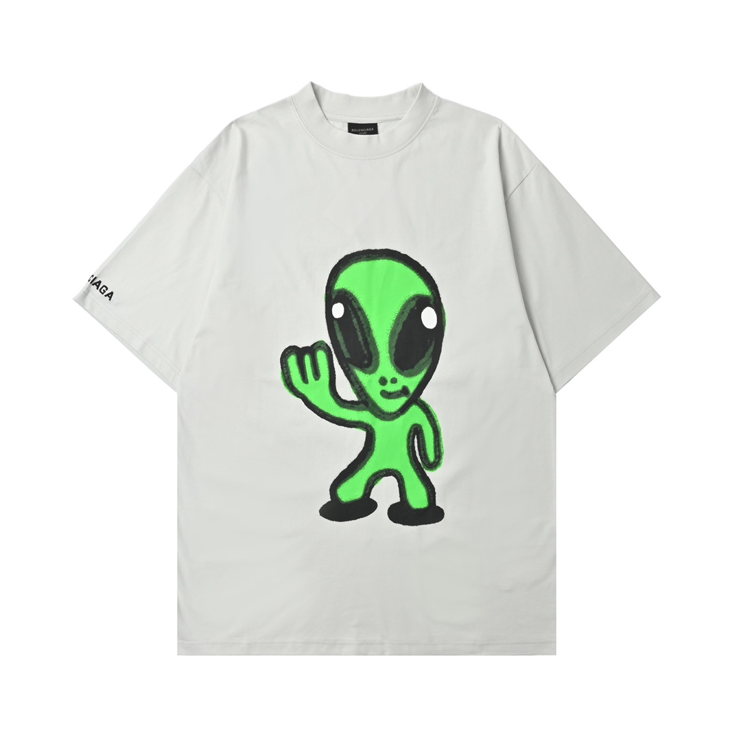 Balenciaga 巴黎世家 25ss 溶解笑脸外星人短袖