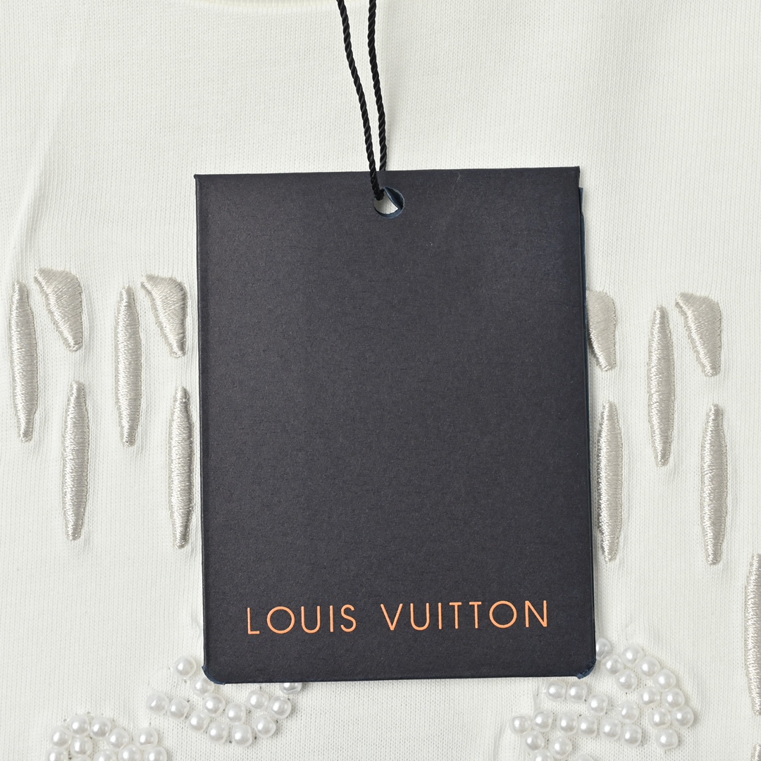 Louis Vuitton 路易威登 新款串珠字母刺绣圆领短袖T恤