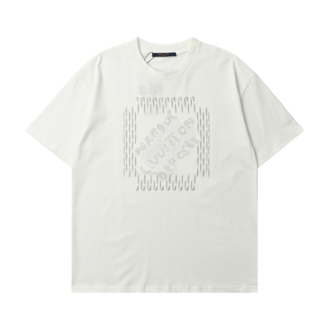 Louis Vuitton 路易威登 新款串珠字母刺绣圆领短袖T恤