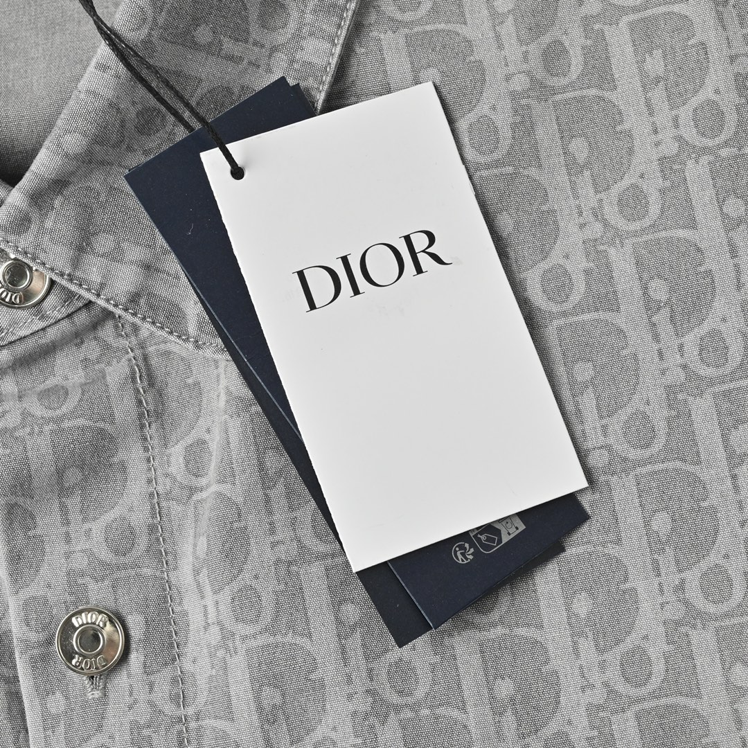 Dior 迪奥 经典牛仔老花满印套装短袖衬衫