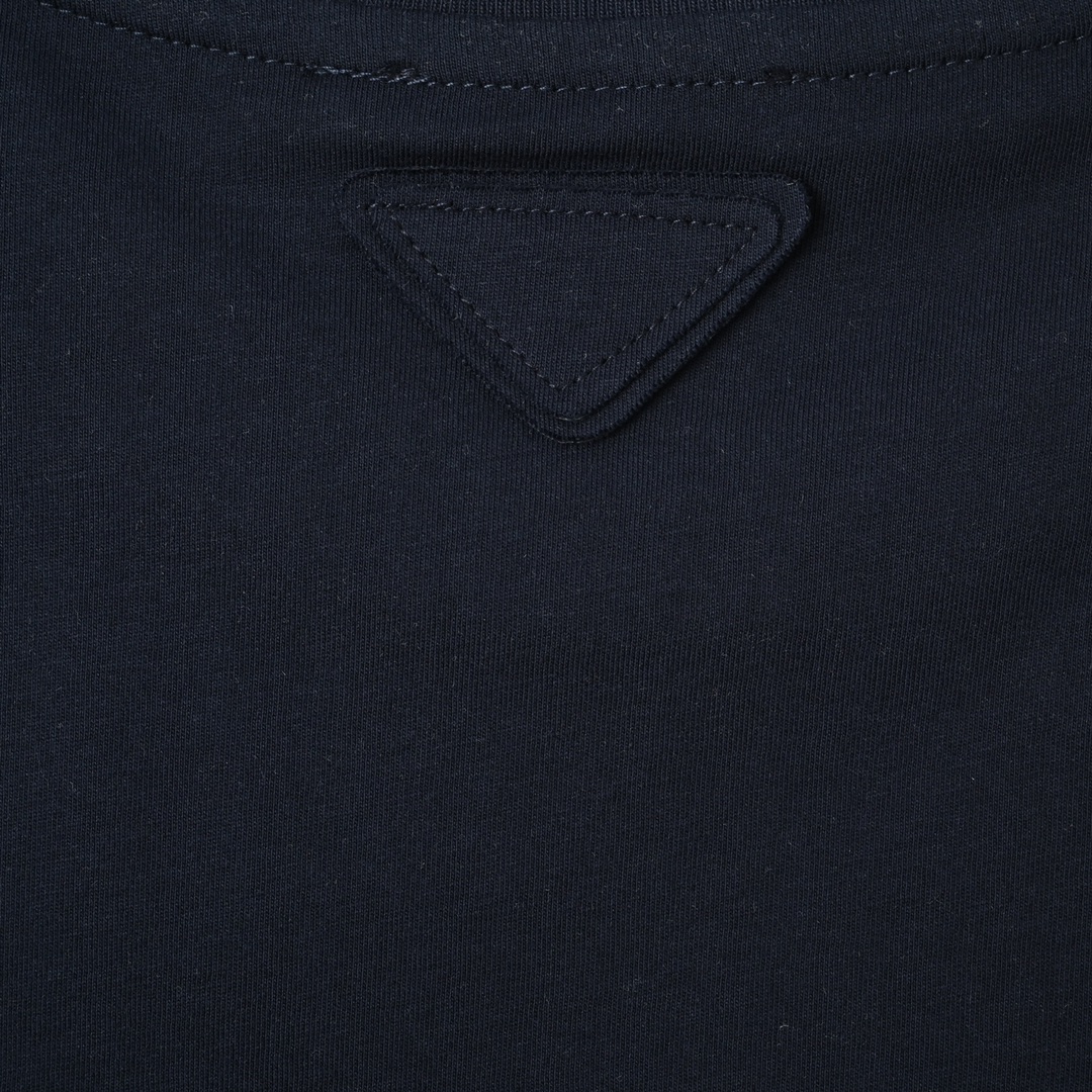 Prada普拉达25ss做旧磨破标识印花短袖