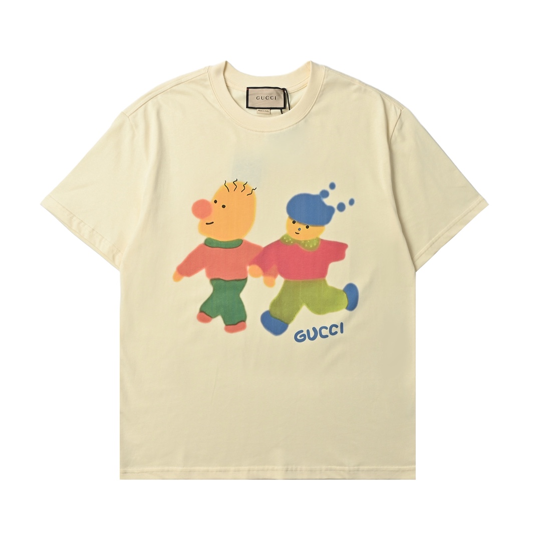 Gucci 古驰 卡通重工印花高克重短袖T恤