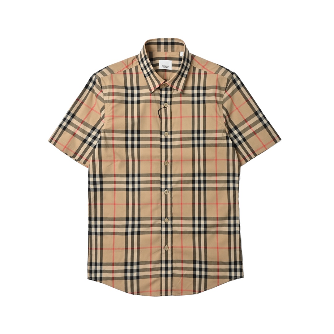 Burberry 巴宝莉 经典款短袖格子衬衫 男士新款斜格纹棉绸府短袖衬衫-Chinese UA Cheap High Quatity Brand Clothes Bags handbags Sneakers wholesale wholesaler seller from China Factory suppliers Fashion Clothing Shoes best Quality Beautiful Price Burberry 巴宝莉 经典款短袖格子衬衫 男士新款斜格纹棉绸府短袖衬衫