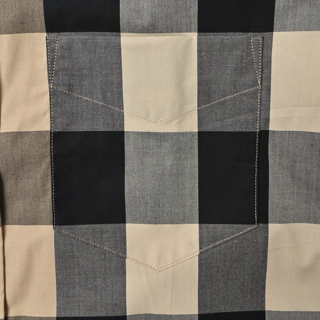 Burberry 巴宝莉 大格纹短袖格子衬衫 男士新款斜格纹棉绸府短袖衬衫