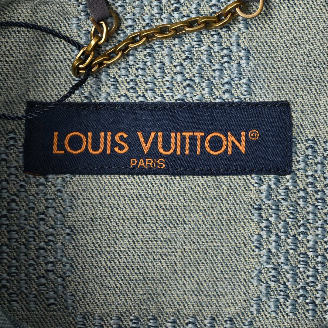 Louis Vuitton 路易威登 25ss棋盘格套装牛仔短袖衬衫 Louis Vuitton 路易威登 25ss棋盘格套装牛仔短袖衬衫