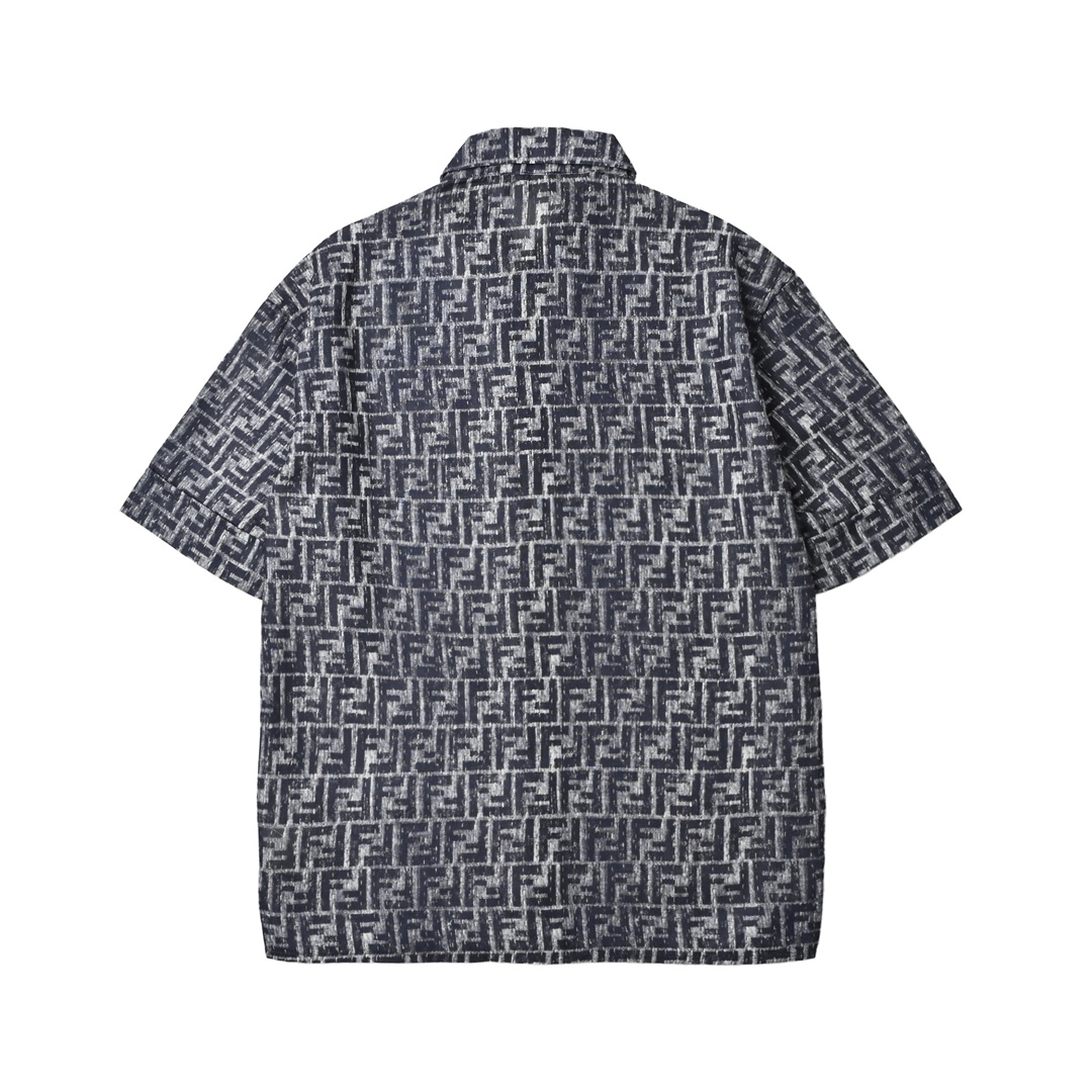 Fendi 芬迪 全幅FF短袖衬衫 定制棉麻混纺面料