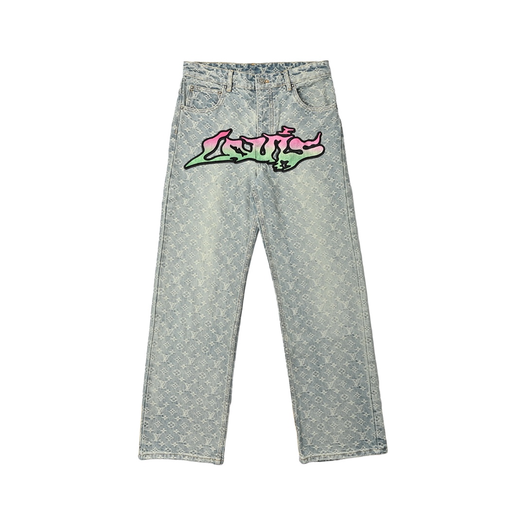 Louis Vuitton 路易威登 火焰提花牛仔裤