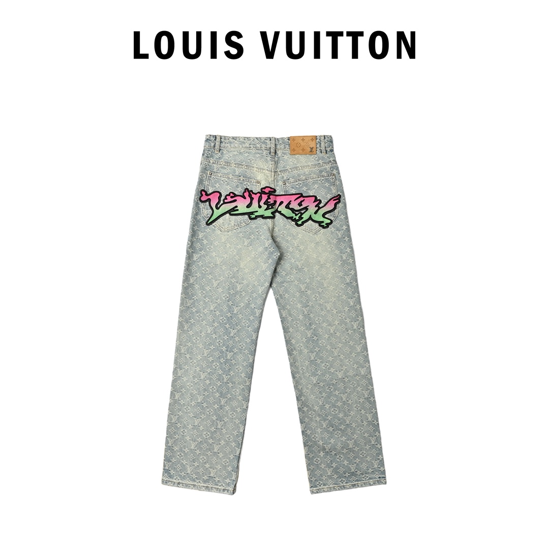 Louis Vuitton 路易威登 火焰提花牛仔裤
