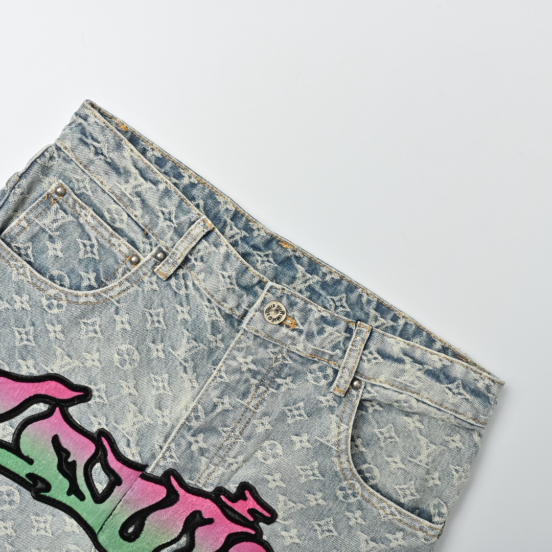 Louis Vuitton 路易威登 火焰提花牛仔裤