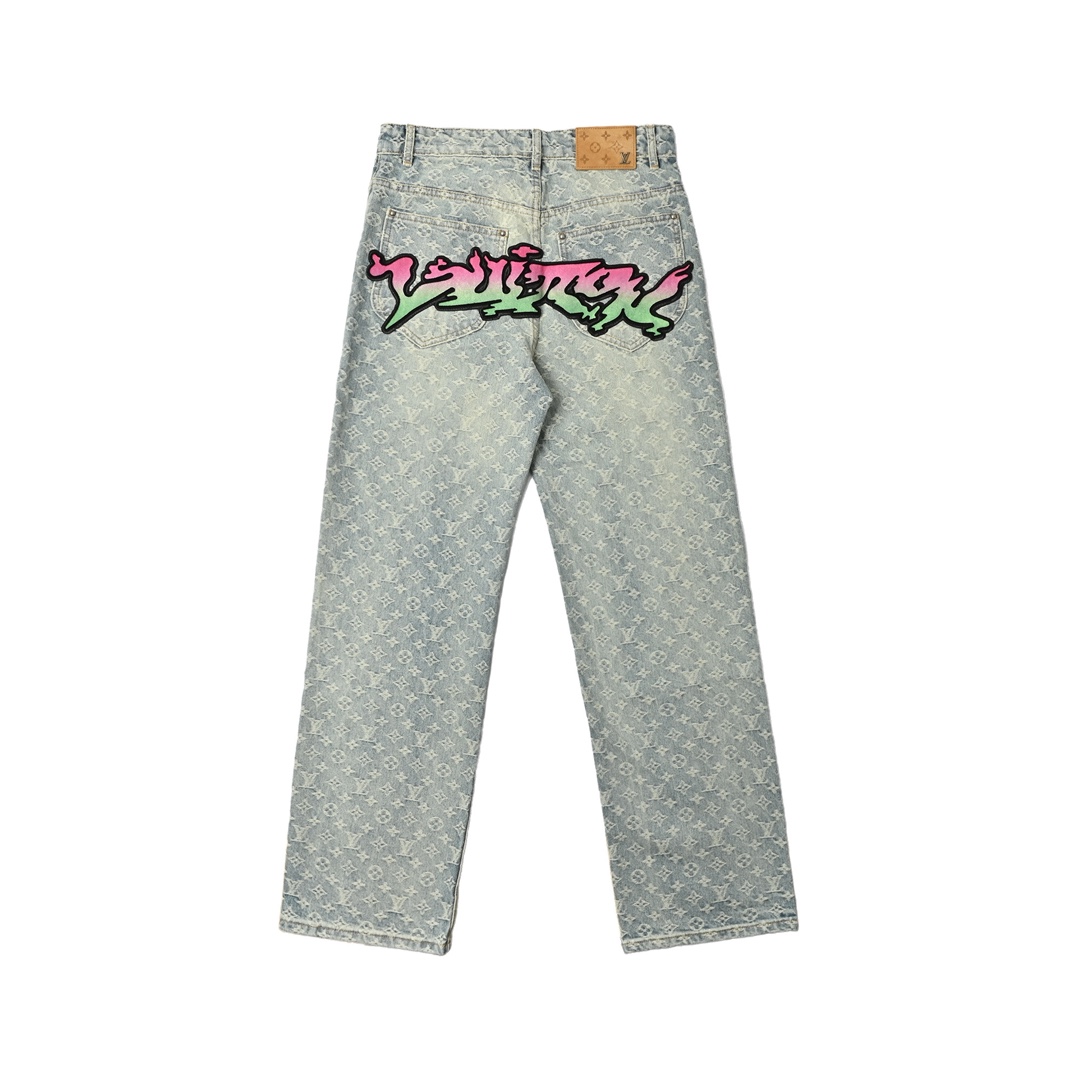 Louis Vuitton 路易威登 火焰提花牛仔裤