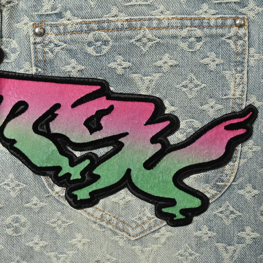 Louis Vuitton 路易威登 火焰提花牛仔裤