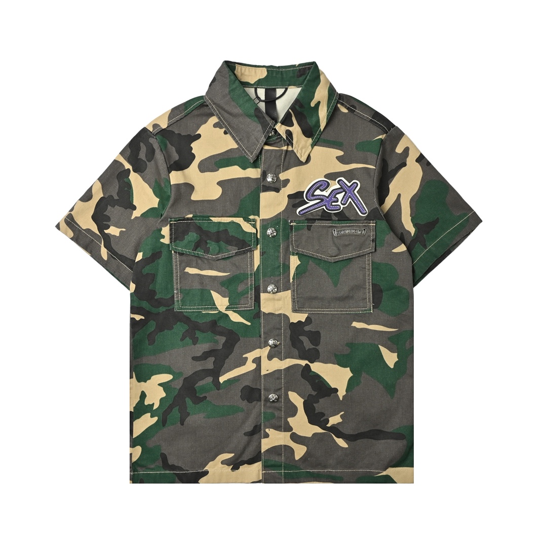 Chrome Heart 克罗心 迷彩套装牛仔短袖