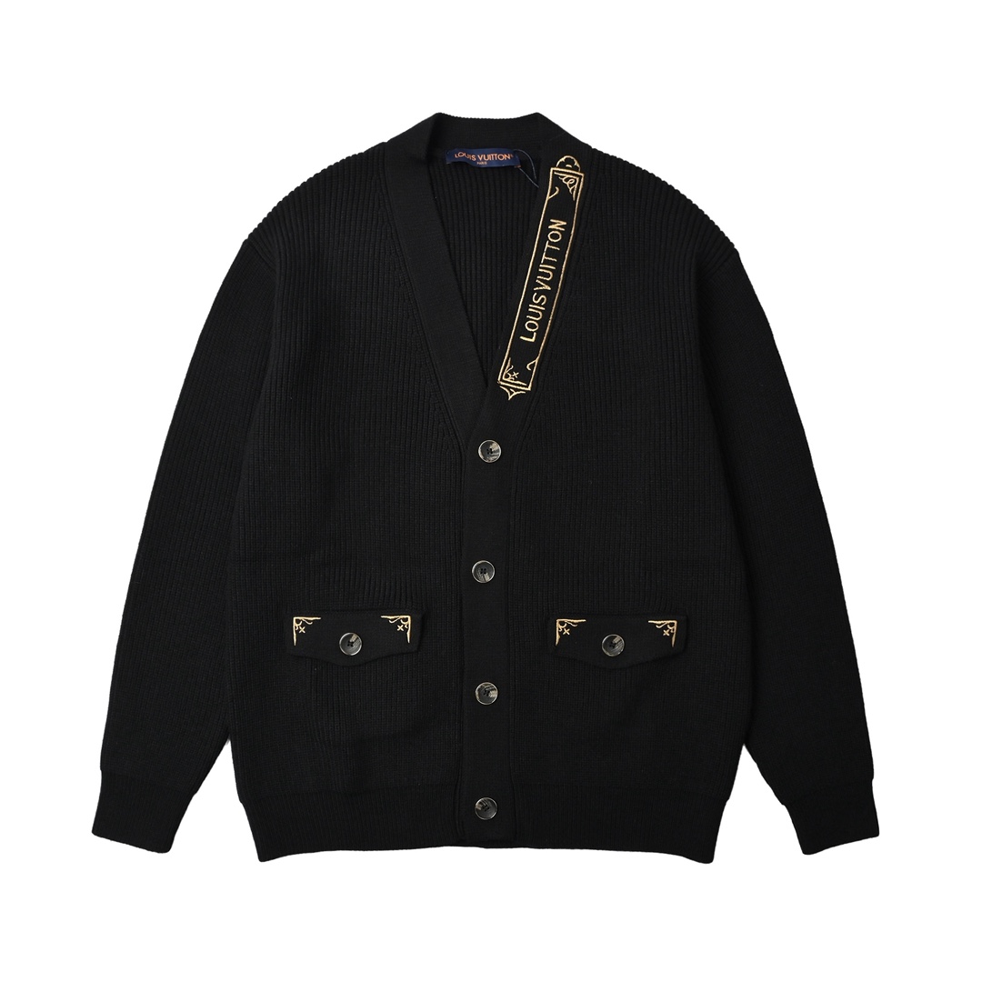 Louis Vuitton 路易威登 2025新款 Monogram花卉刺绣字母针织开衫毛衣
